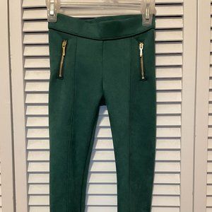 Green Faux Suede Pants
